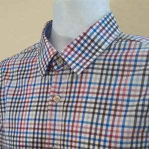 HUGO BOSS Black Label Purple & Blue Plaid Shirt
